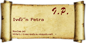 Iván Petra névjegykártya