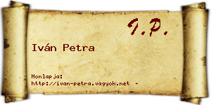 Iván Petra névjegykártya