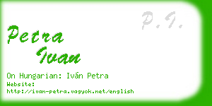 petra ivan business card
